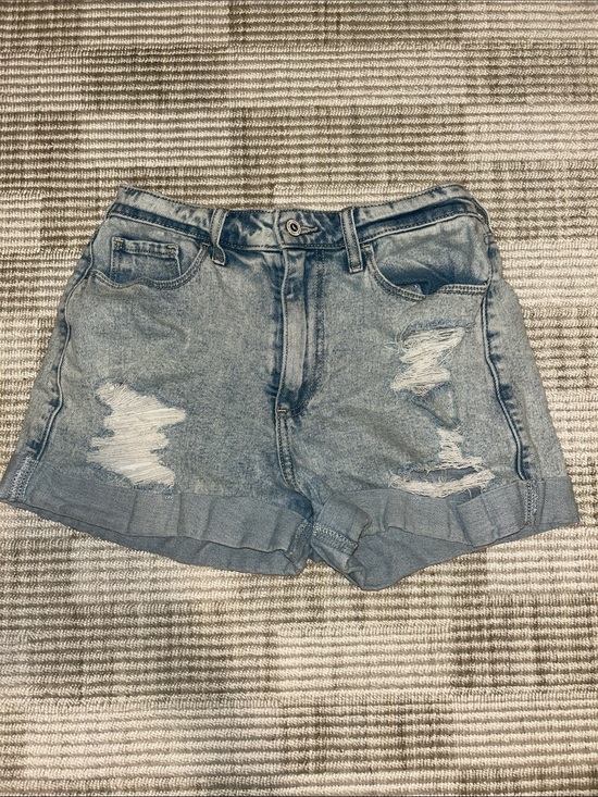 Hollister Pants - Hollister Light Wash Distressed Rolled-Hem Denim Shorts